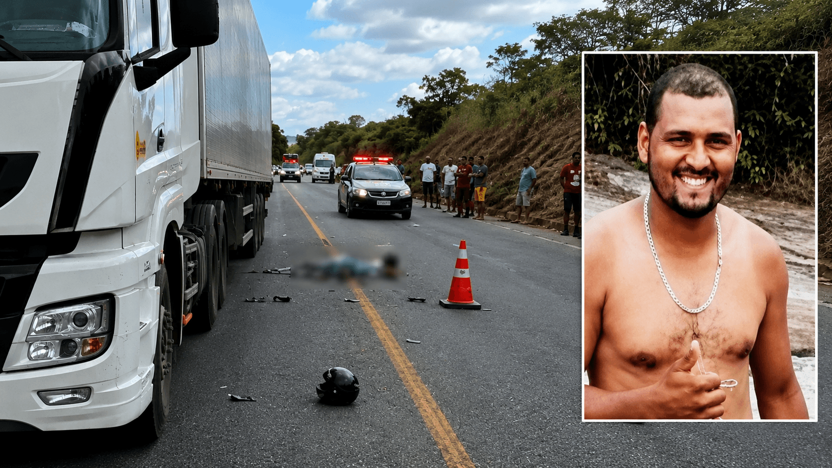 Alagoas: motociclista é atropelado por carreta após bater em carro