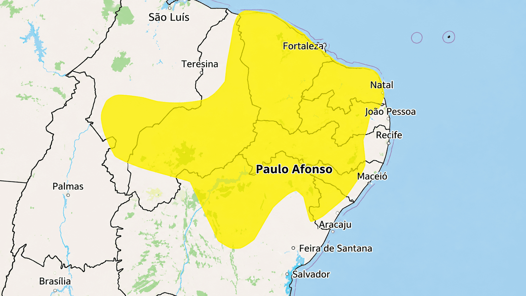 Paulo Afonso: vendaval com rajadas de até 60 km/h nesta terça (04/08)