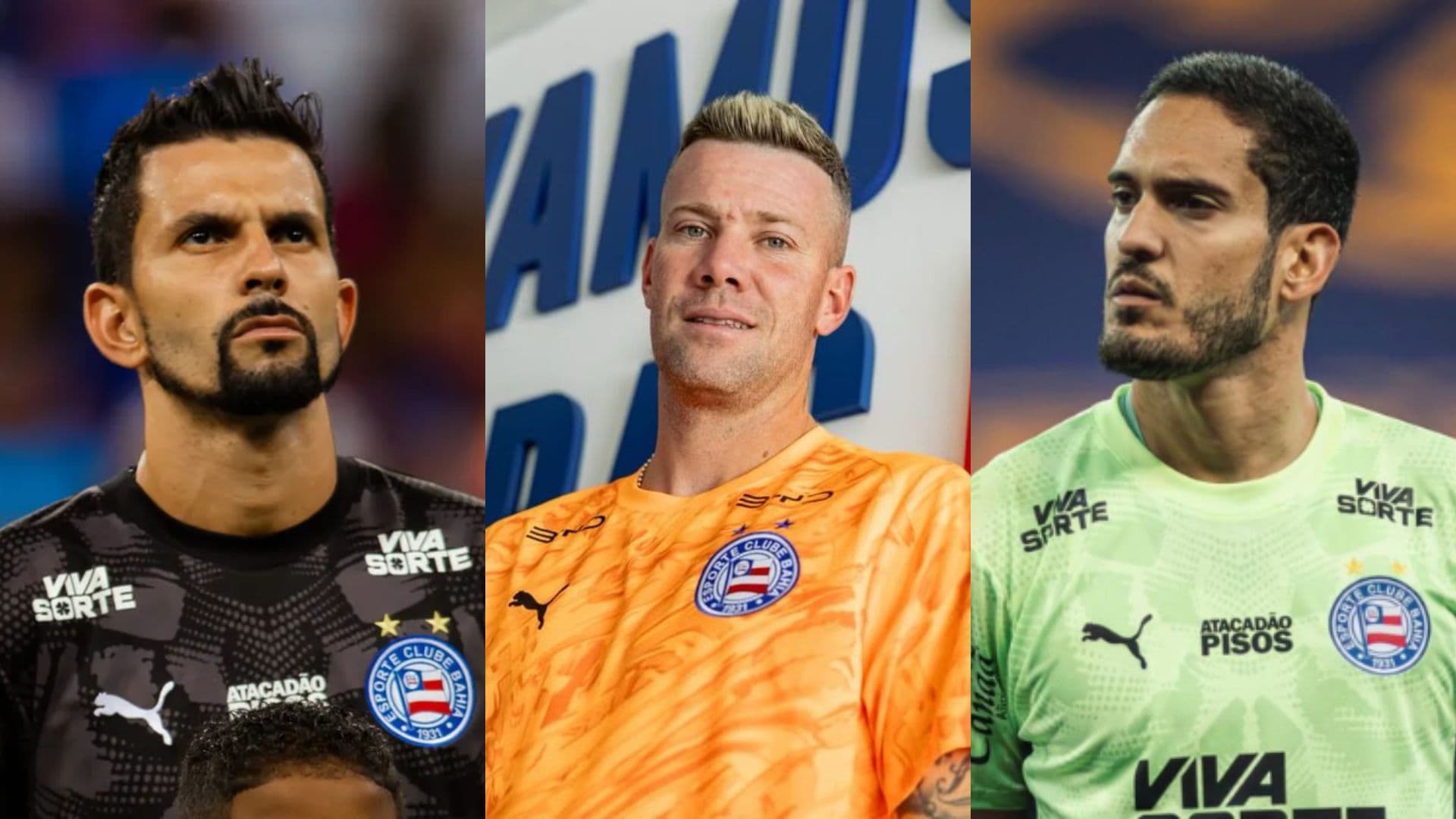 Goleiro Guido Herrera em sua chegada ao Esporte Clube Bahia em Salvador