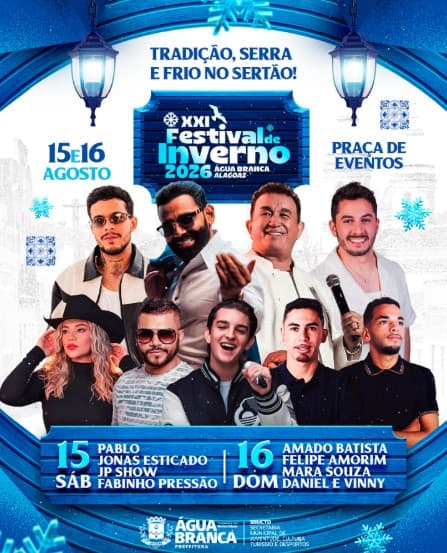 Praça de Eventos de Água Branca (AL) durante o Festival de Inverno FIAB