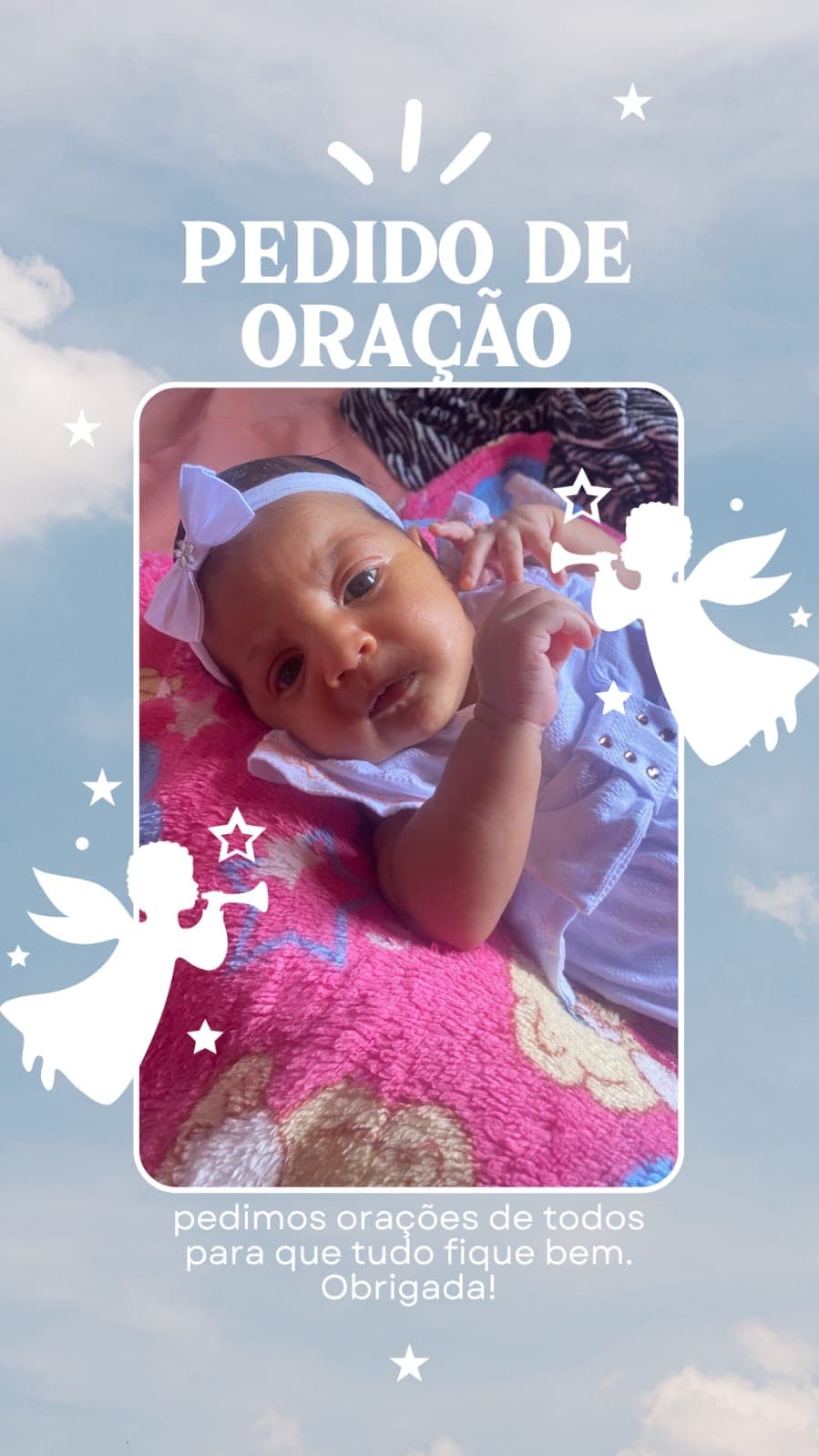 Bebê internada em hospital aguardando vaga em UTI pediátrica
