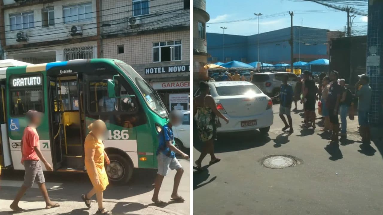 Fila de passageiros aguardando ônibus substituto do Plano Inclinado Liberdade-Calçada em Salvador