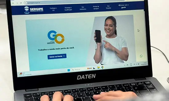Tela da plataforma GO Sergipe com listagem de vagas de emprego disponíveis