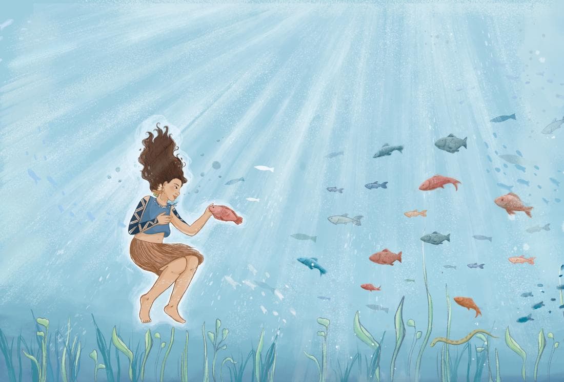 Capa do livro Amara Mó Opará – O canto do rio, da escritora indígena Tamaruhí Tuxá
