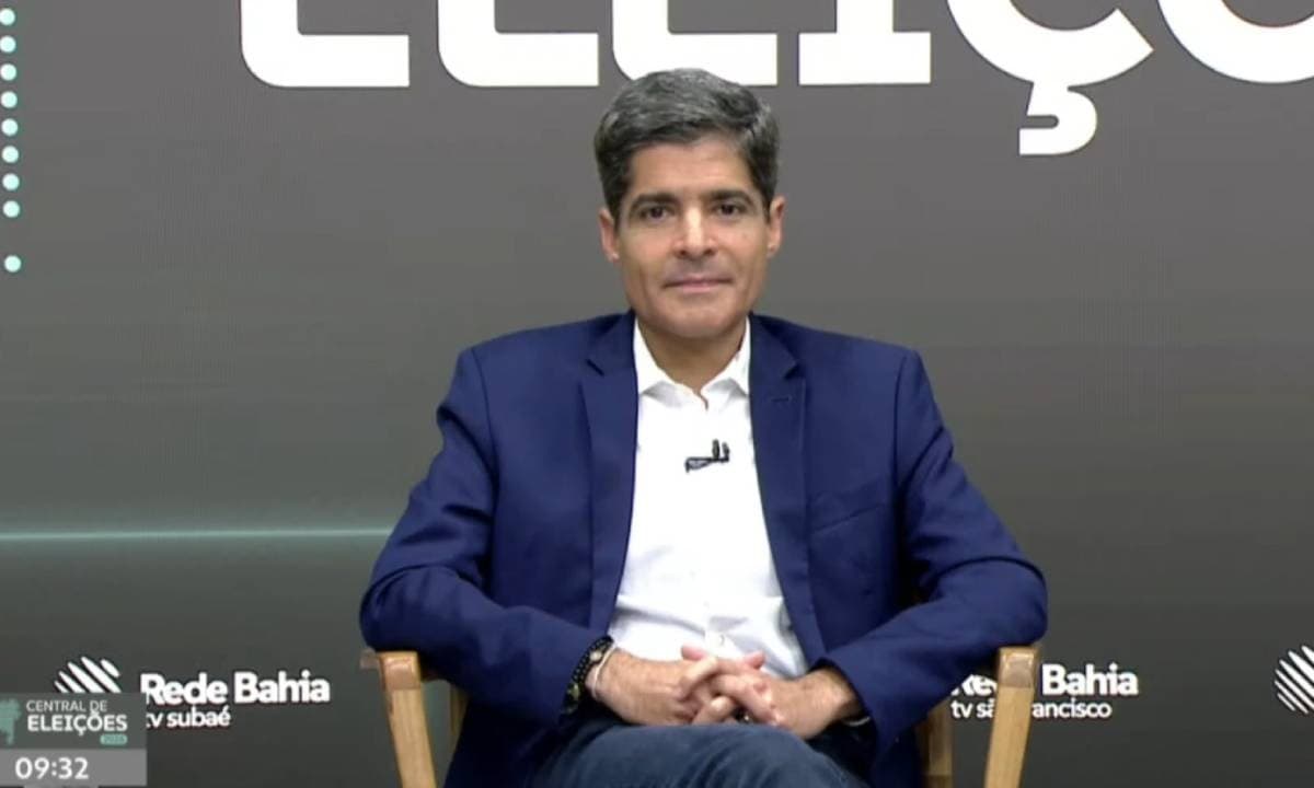 ACM Neto durante sabatina de candidatos ao Governo da Bahia