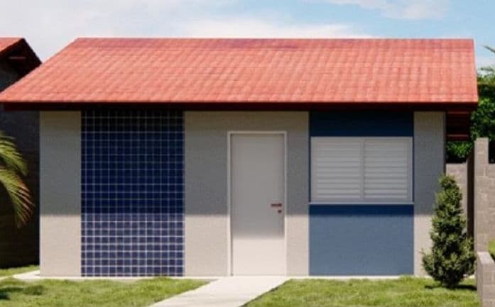 Casas populares em construção no sertão de Alagoas
