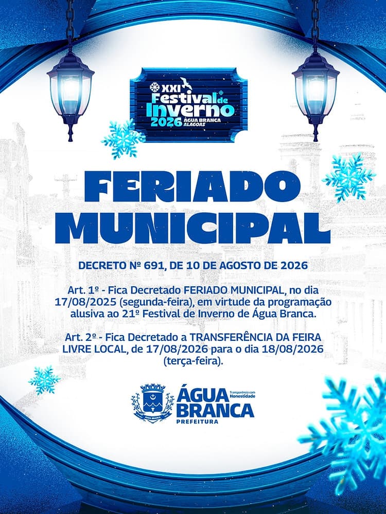 Praça de Eventos de Água Branca durante o Festival de Inverno FIAB 2026