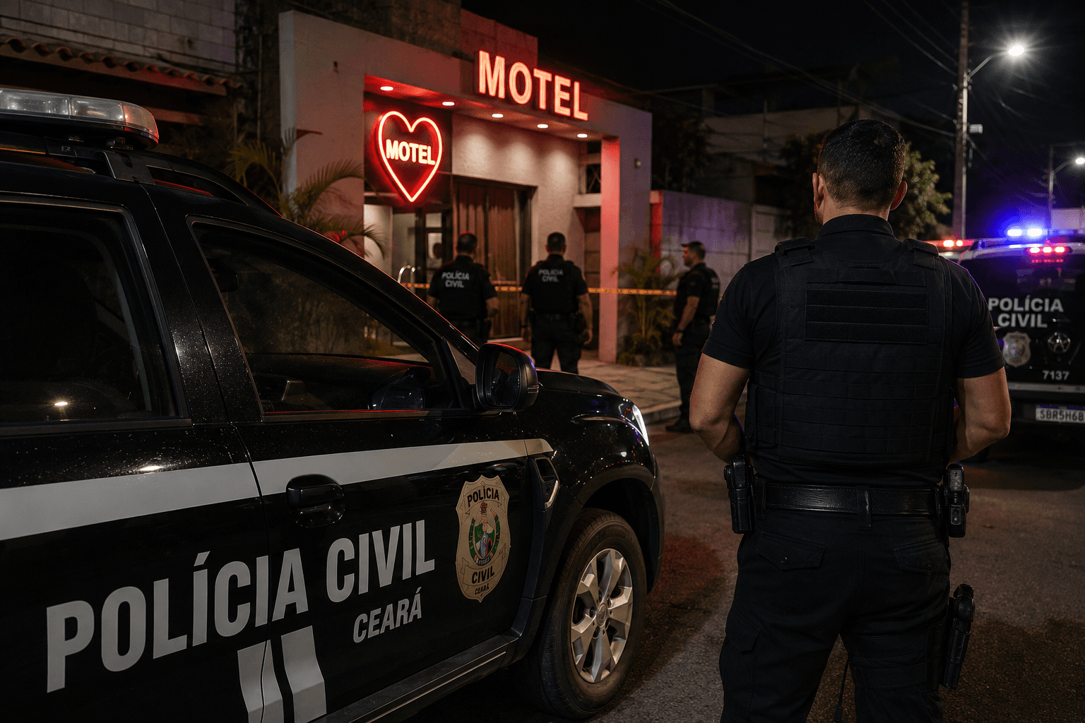 PM é preso após matar mulher e balear outra dentro de motel em Fortaleza