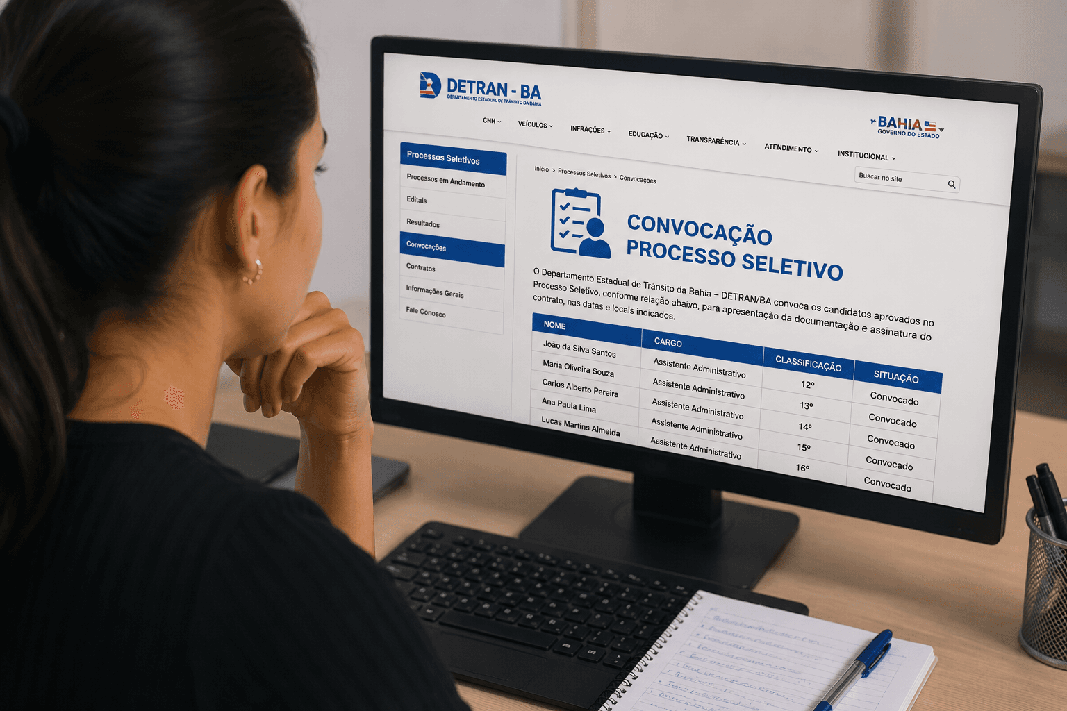 Detran-BA chama 161 aprovados: contratos de até 3 anos e R$ 3,8 mil