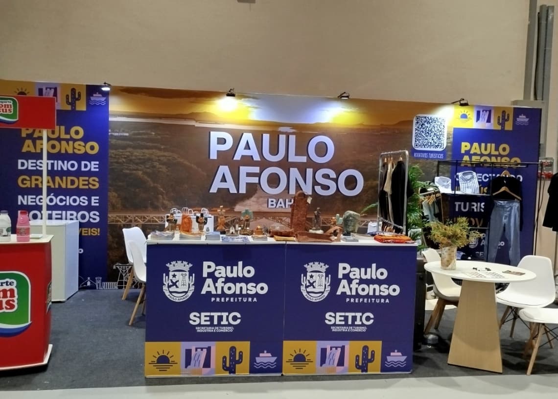 Estande institucional de Paulo Afonso no INDEX Bahia 2026, em Salvador