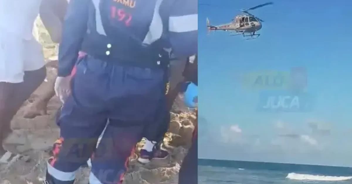 Equipes de resgate atuam em busca na praia de Vilas do Atlântico, em Lauro de Freitas