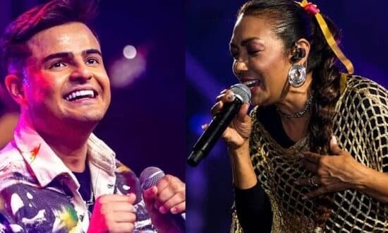 Apresentação musical no São João da Tradição no bairro Eduardo Gomes, em São Cristóvão (SE)