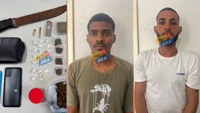 Viatura policial durante operação contra o tráfico de drogas em Santa Bárbara, na Bahia