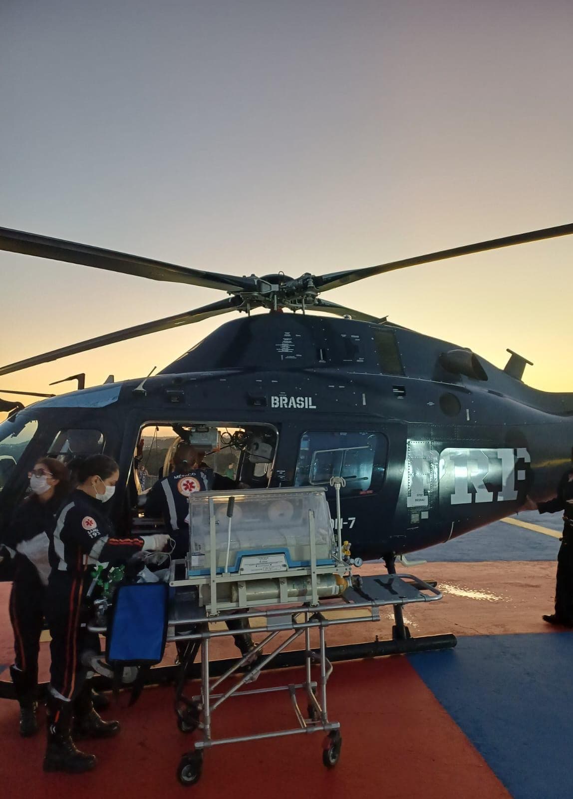 Helicóptero da PRF utilizado em resgate aeromédico de recém-nascida em Pernambuco