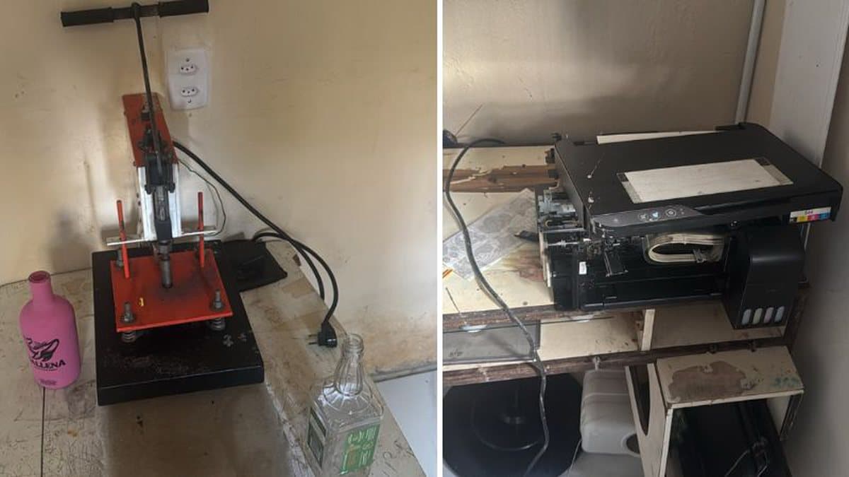Policiais federais durante operação contra falsificação de moeda