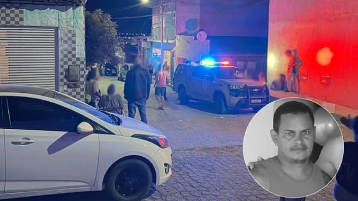 Viatura policial em rua de município baiano durante atendimento de ocorrência