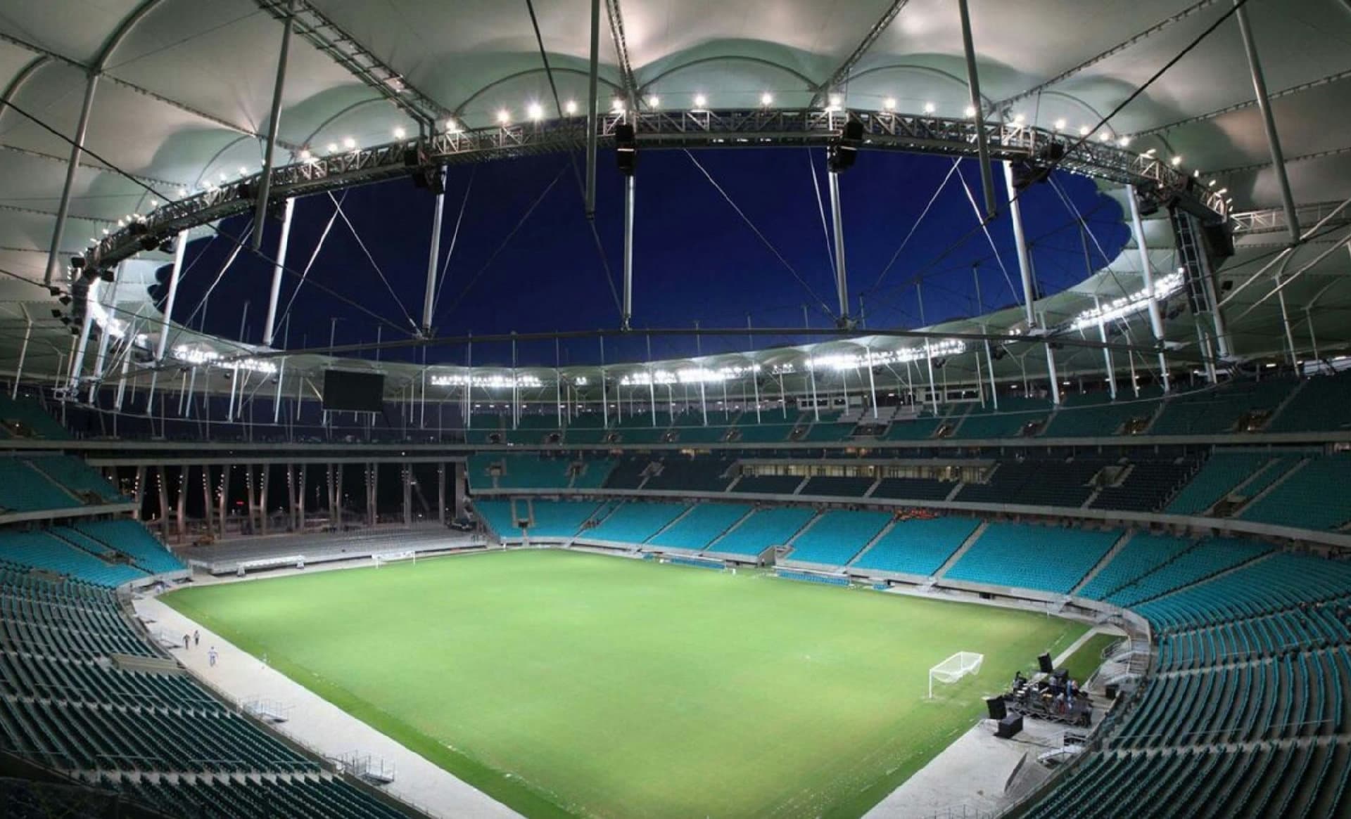 Vista externa da Arena Fonte Nova em Salvador, sede da Copa do Mundo Feminina de 2027