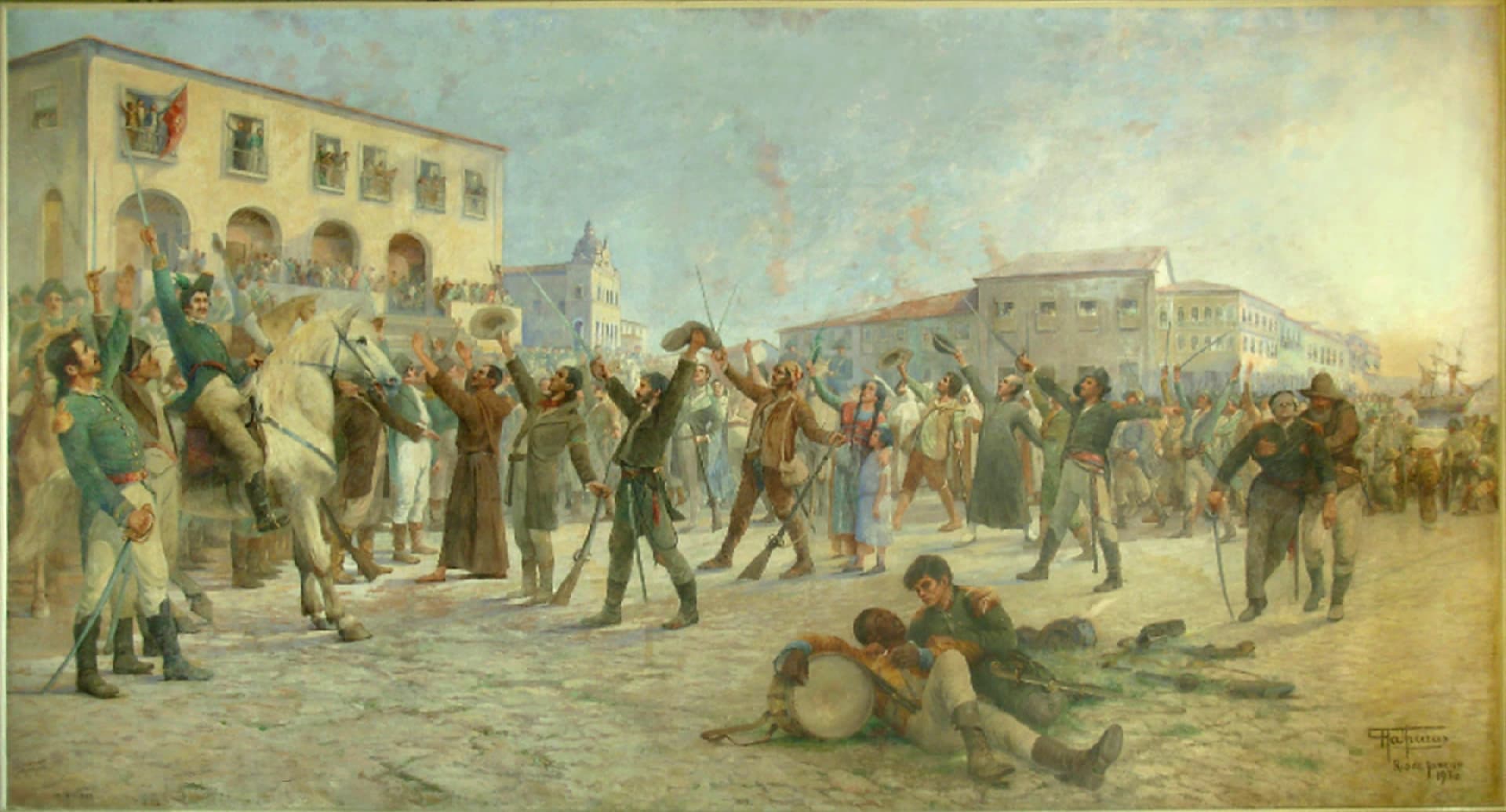 Pintura histórica A Batalha do Dois de Julho, referência à Independência da Bahia