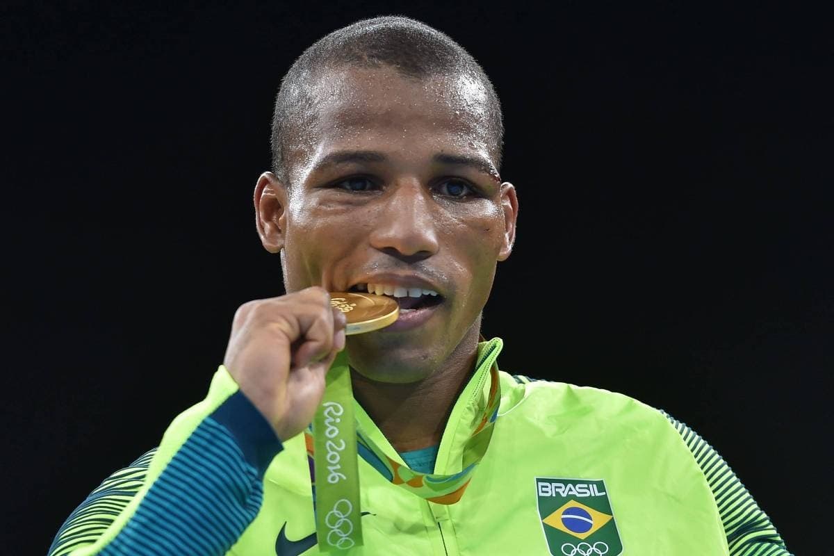 Robson Conceição e Raymond Muratalla durante luta pelo título IBF dos pesos-leves em Las Vegas