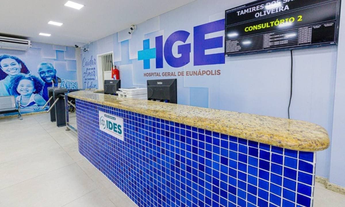 Fachada do Hospital Geral de Eunápolis, alvo da Operação Parasita do MP-BA
