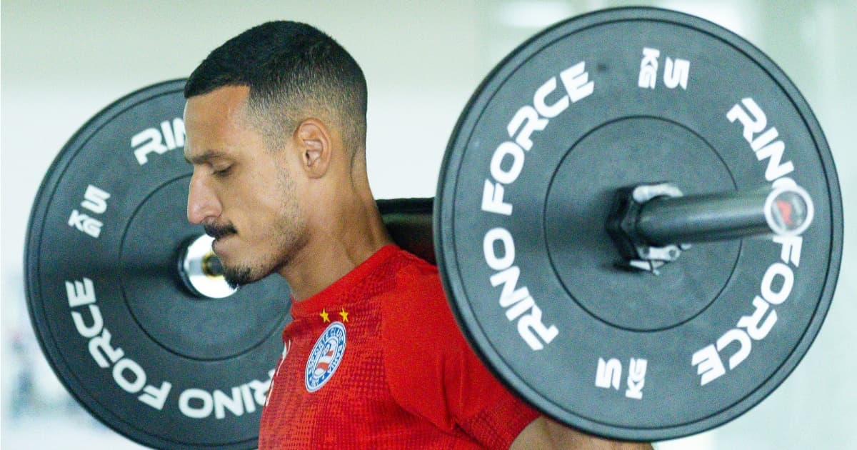Jogadores do Bahia em atividade física durante período de preparação no CT Evaristo de Macedo
