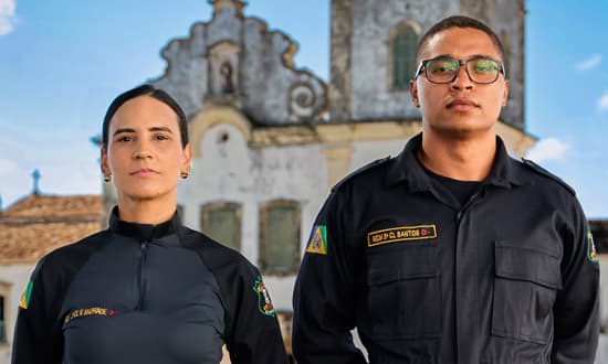 Guarda Civil Municipal em patrulha em área urbana de São Cristóvão, Sergipe