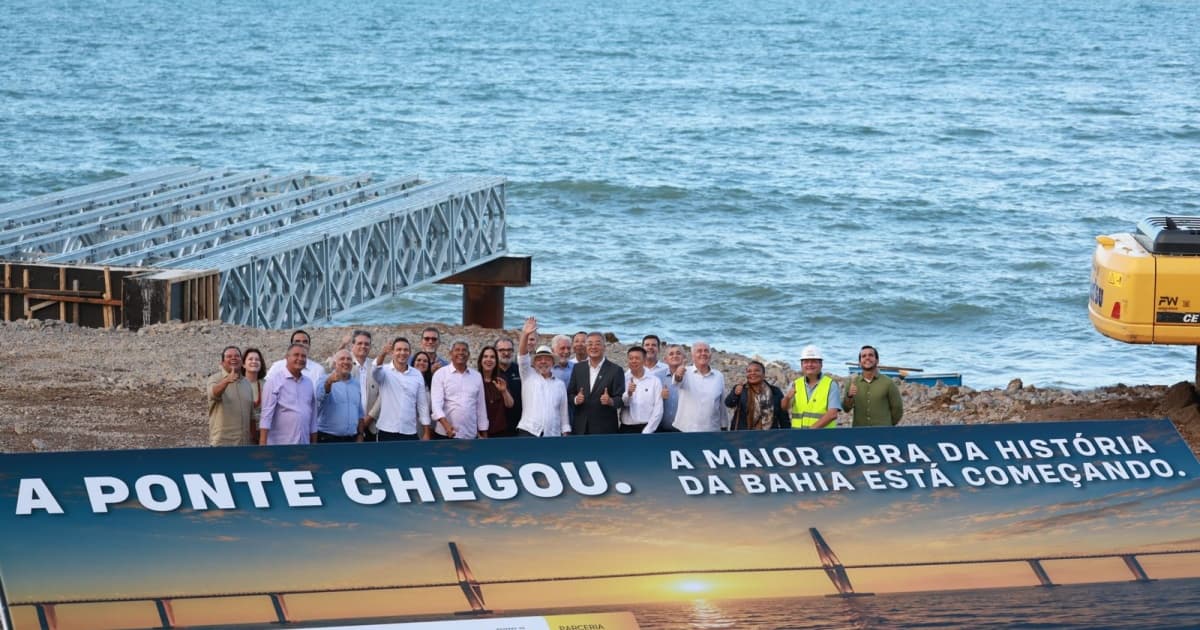 Cerimônia de cravação da primeira estaca da Ponte Salvador-Itaparica com Lula e Jerônimo Rodrigues em Vera Cruz (BA)