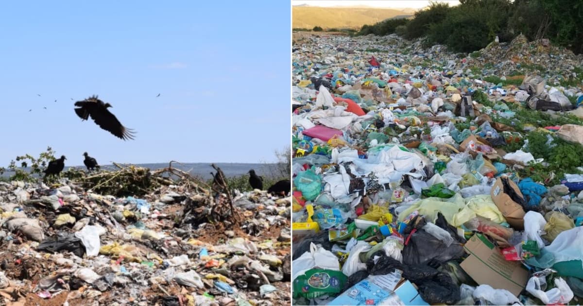 Lixão a céu aberto em município baiano com acúmulo de resíduos sólidos