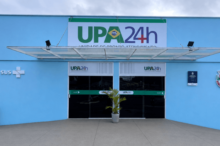 Fachada da UPA Caraibeiras em Paulo Afonso, Bahia, unidade de pronto atendimento 24 horas
