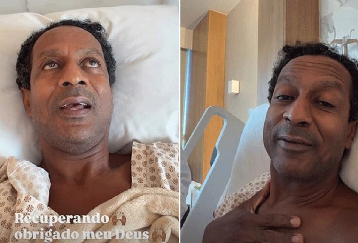 Ator Luís Miranda em recuperação hospitalar em Salvador após cirurgia de hérnia inguinal