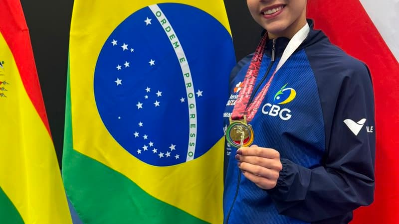 Ginastas do Clube Jardins Iracema Alves exibem medalhas conquistadas na Copa Sul-Americana de Ginástica Rítmica 2026