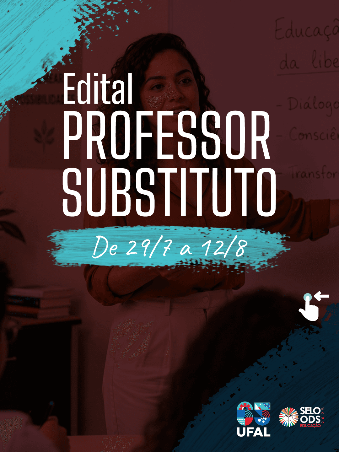 Campus da Universidade Federal de Alagoas com estudantes circulando