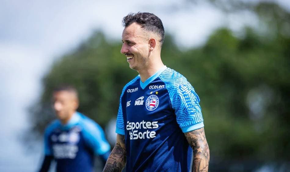 Iago Borduchi com a camisa do Bahia durante partida do Campeonato Brasileiro