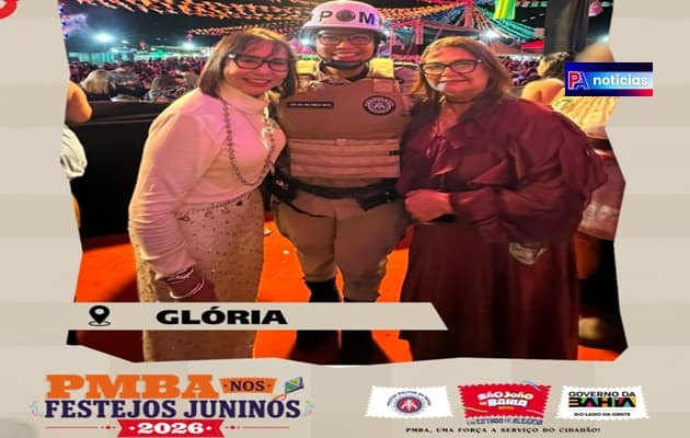 Policiais militares do 20º BPM durante policiamento em evento público em Glória, Bahia
