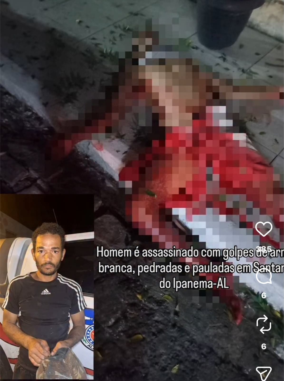 Rua do centro de Santana do Ipanema, Alagoas, onde homem foi assassinado a facadas
