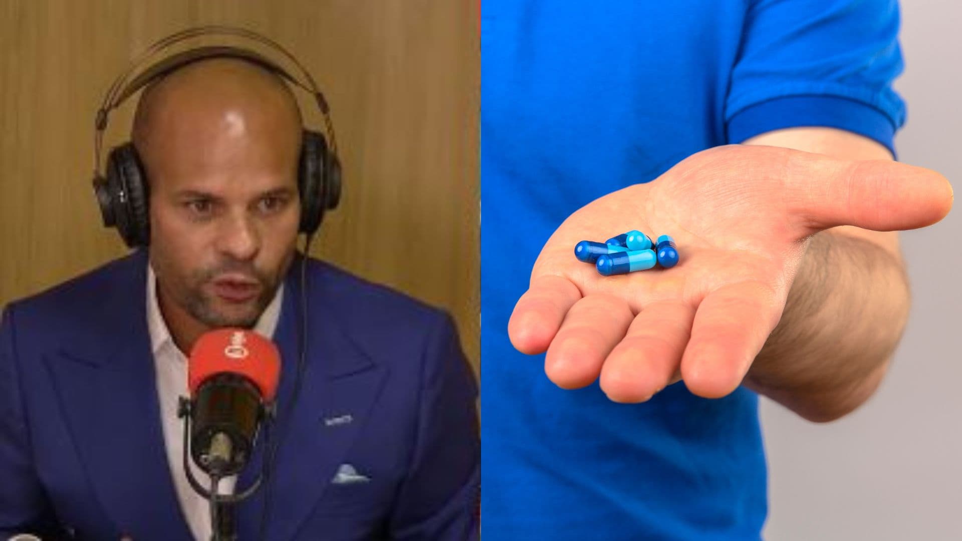 Comprimidos de medicamento sobre superfície branca, representando o debate sobre o uso da tadalafila por mulheres