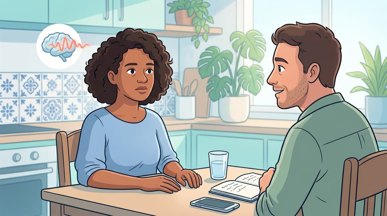 Ilustração médica representando atividade cerebral e epilepsia