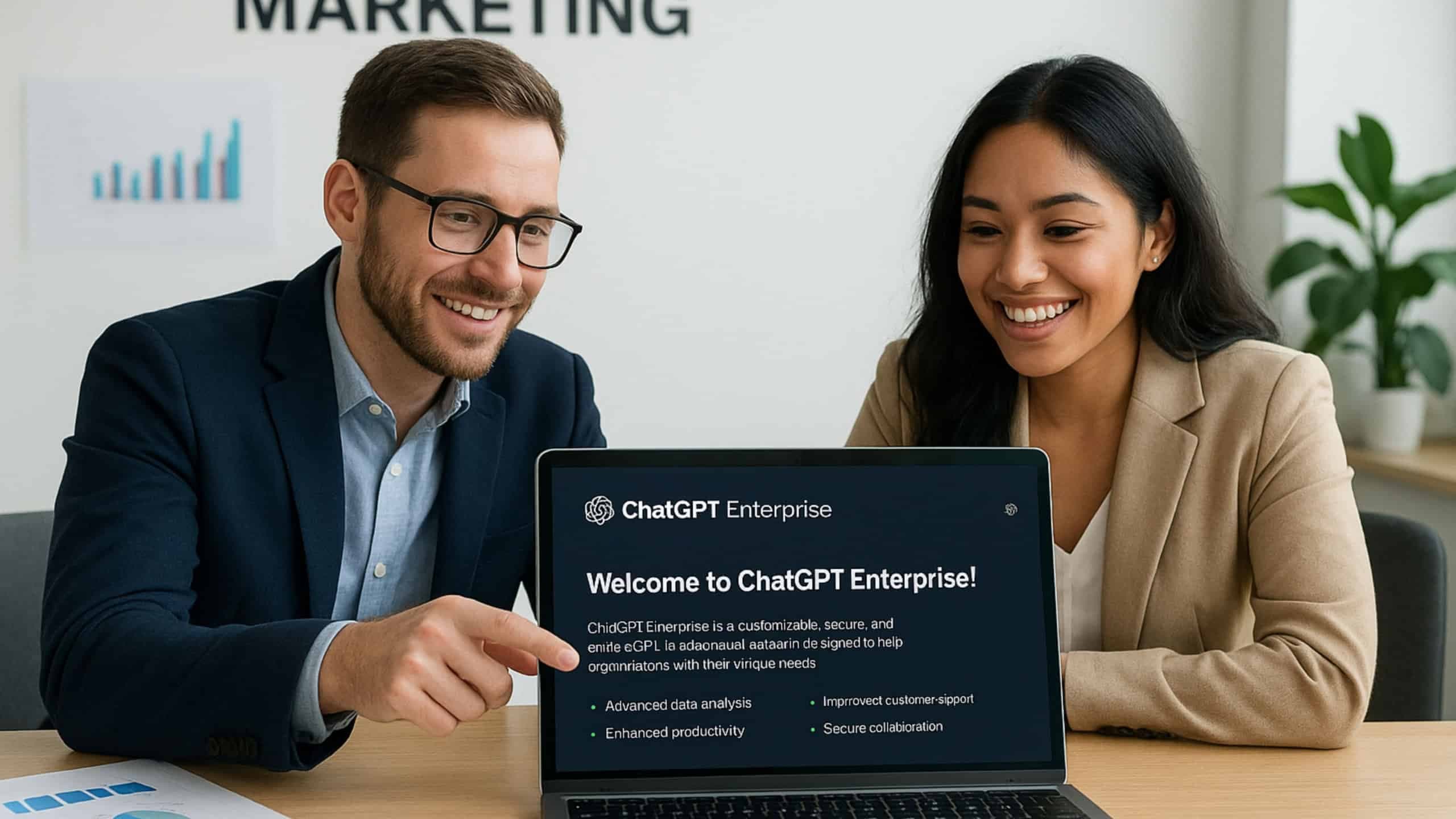 Uma das áreas em que os profissionais disseram conseguir economizar mais tempo foi a de marketing (Imagem: Dall-E/ChatGPT)