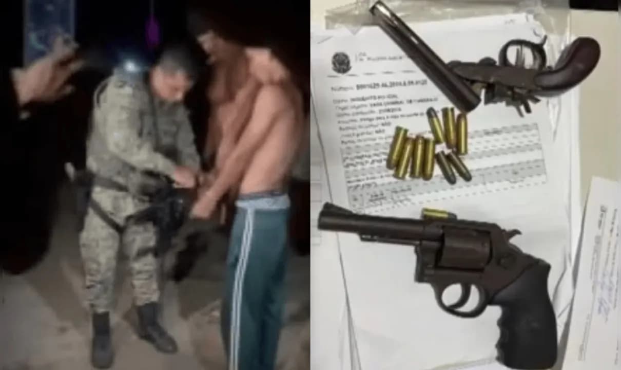 Grupo foi liberado pela polícia, que justificou decisão; armas foram apreendidas. 