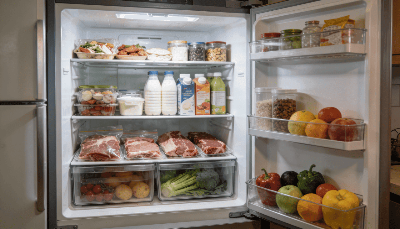 Cada prateleira tem uma função: temperatura e umidade influenciam a conservação dos alimentos - (Imagem gerada por
inteligência artificial-ChatGPT/Olhar Digital)