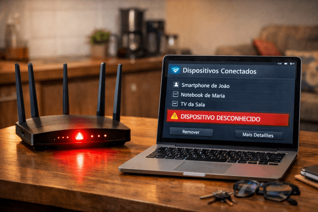 -Dispositivos conectados revelam quem está usando meu Wi-Fi e comprometendo a banda(Imagem gerada por inteligência artificial-ChatGPT/Olhar Digital)