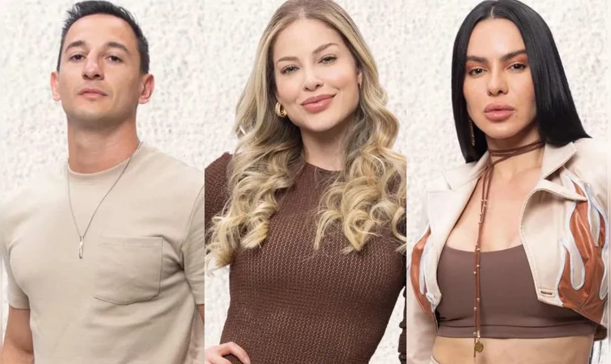 Luiz Otávio Mesquita, Saory Cardoso e Tamires Assis disputam nova Roça de 'A Fazenda 17' nesta quinta-feira (4).
