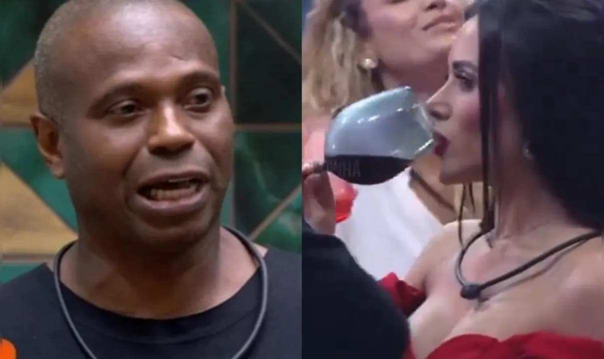 BBB 26: Edílson Capetinha é acusado de homofobia após negar bebida. Fotos: Reprodução / Globo