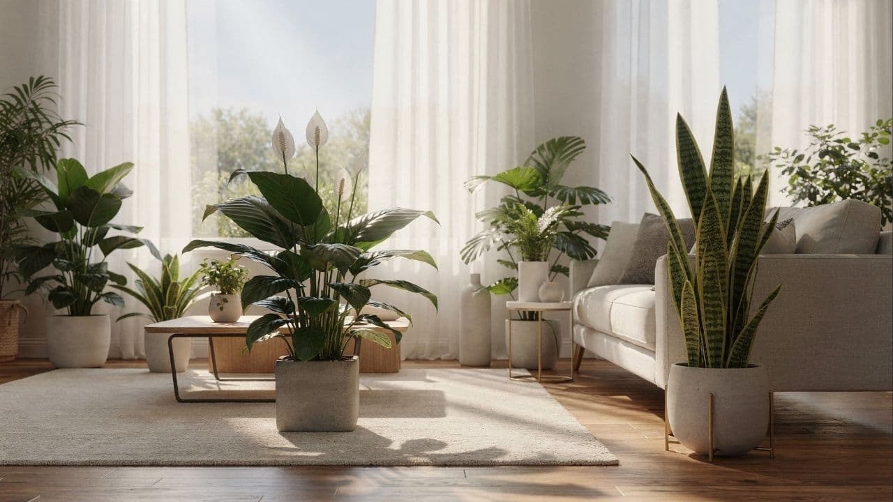 Plantas internas contribuem para ar mais saudável e ambientes domésticos equilibrados - Imagem criada por inteligência artificial (ChatGPT / Olhar Digital)