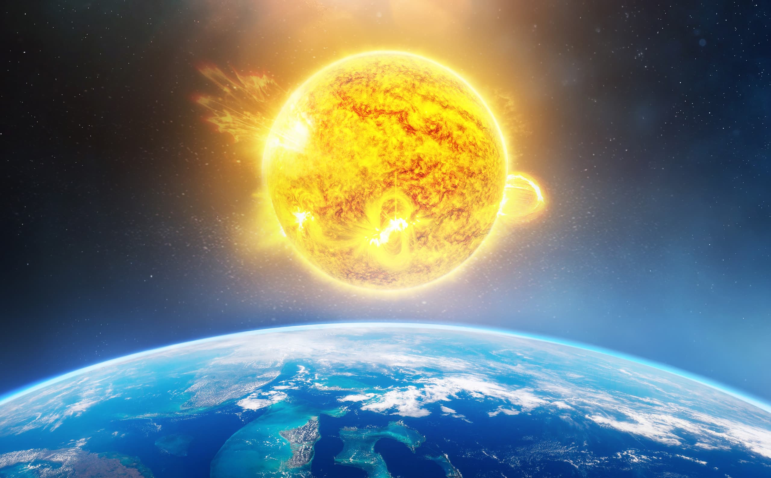 O Sol estava particularmente ativo esta semana. Crédito: Triff - Shutterstock