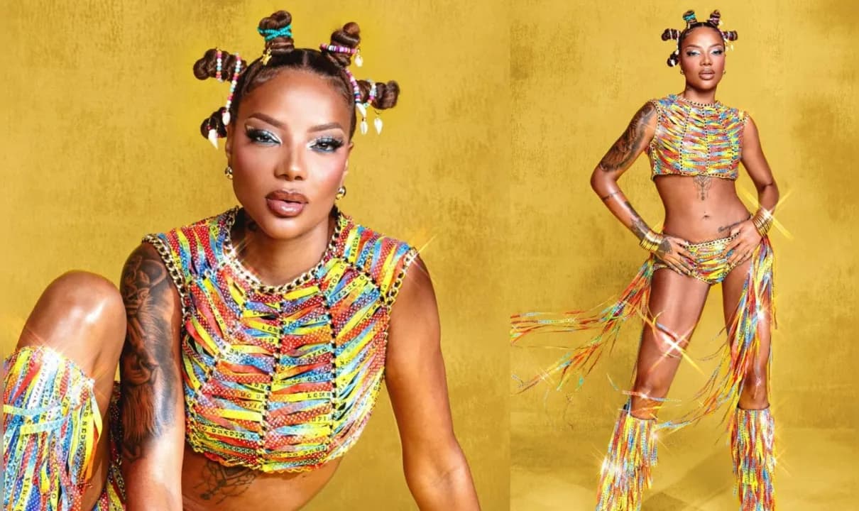 Carnaval: Ludmilla surpreende em look com fitas do Senhor do Bonfim. Fotos: Reprodução / Redes sociais