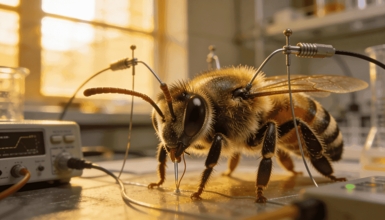 Abelhas conseguem identificar sinais de câncer de pulmão apenas pelo olfato – (Imagem gerada por inteligência artificial-ChatGPT/Olhar Digital)