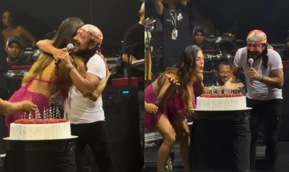 Bell Marques faz homenagem para Mari Gonzalez durante show. 