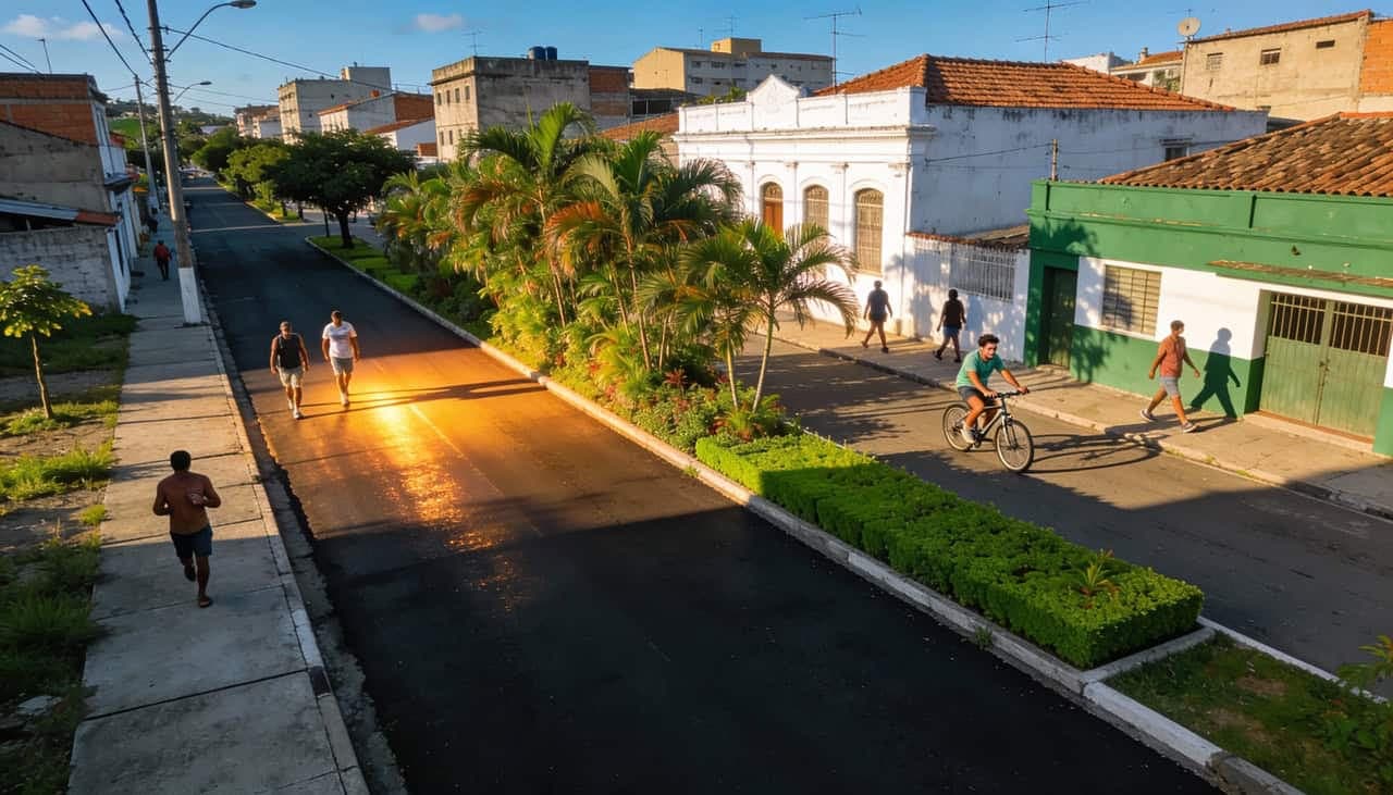 O fenômeno das ilhas de calor urbanas acontece quando asfalto, concreto e prédios absorvem e retêm calor - (Imagem gerada por
inteligência artificial-GPT/Olhar Digital)