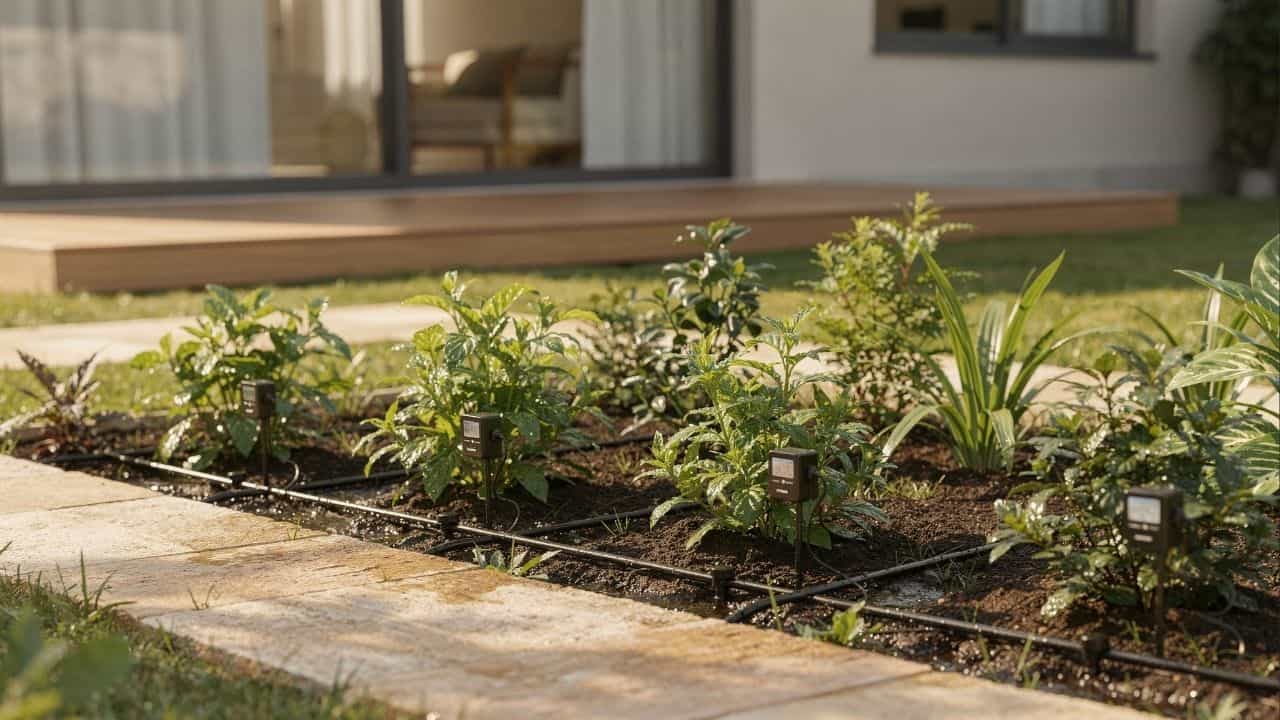 Gestão hídrica inteligente une tecnologia e sustentabilidade no cuidado diário do jardim - Imagem criada por inteligência artificial (ChatGPT / Olhar Digital)
